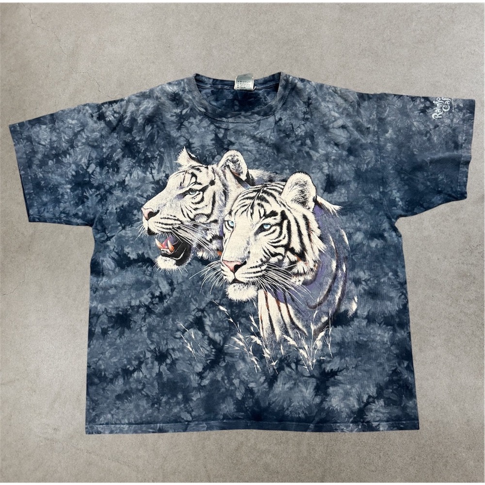 Rainforest Cafe Orlando White Tiger Nature Animal Graphic T Shirt Tie Dye XL